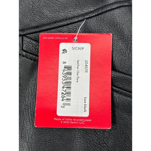 Spanx Leather Like Flare Pants NEW Luxe Black Size Small Womens Bikercore Moto - Picture 11 of 13